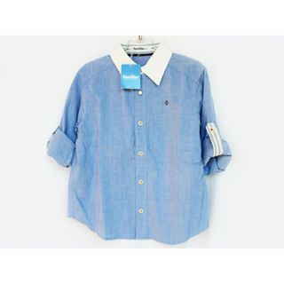 【春物 新入荷!】新品 未使用品[ファミリア/familiar]130cm 長袖シャツ ブルー 袖口2way 子供服 キッズ kids 男の子 春 tops 513042