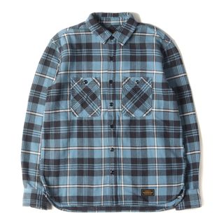 ネイバーフッド(NEIGHBORHOOD)のNEIGHBORHOOD ネイバーフッド シャツ サイズ:L 19AW ヘビー チェック フランネルシャツ LUMBERS / C-SHIRT . LS ブルー ブラック トップス カジュアルシャツ 長袖【メンズ】【中古】(シャツ)