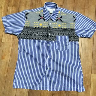 コムデギャルソンシャツ(COMME des GARCONS SHIRT)のコム・デ・ギャルソンシャツ　フランス製　異素材ドッキング　オープンカラーシャツ(シャツ)