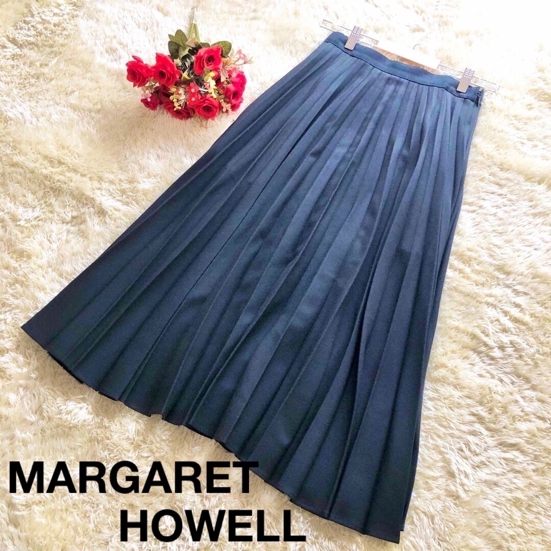 MARGARET HOWELL(マーガレットハウエル)のMARGARET HOWELL ✨FINE WOOL GABADINE 黒  レディースのスカート(ロングスカート)の商品写真