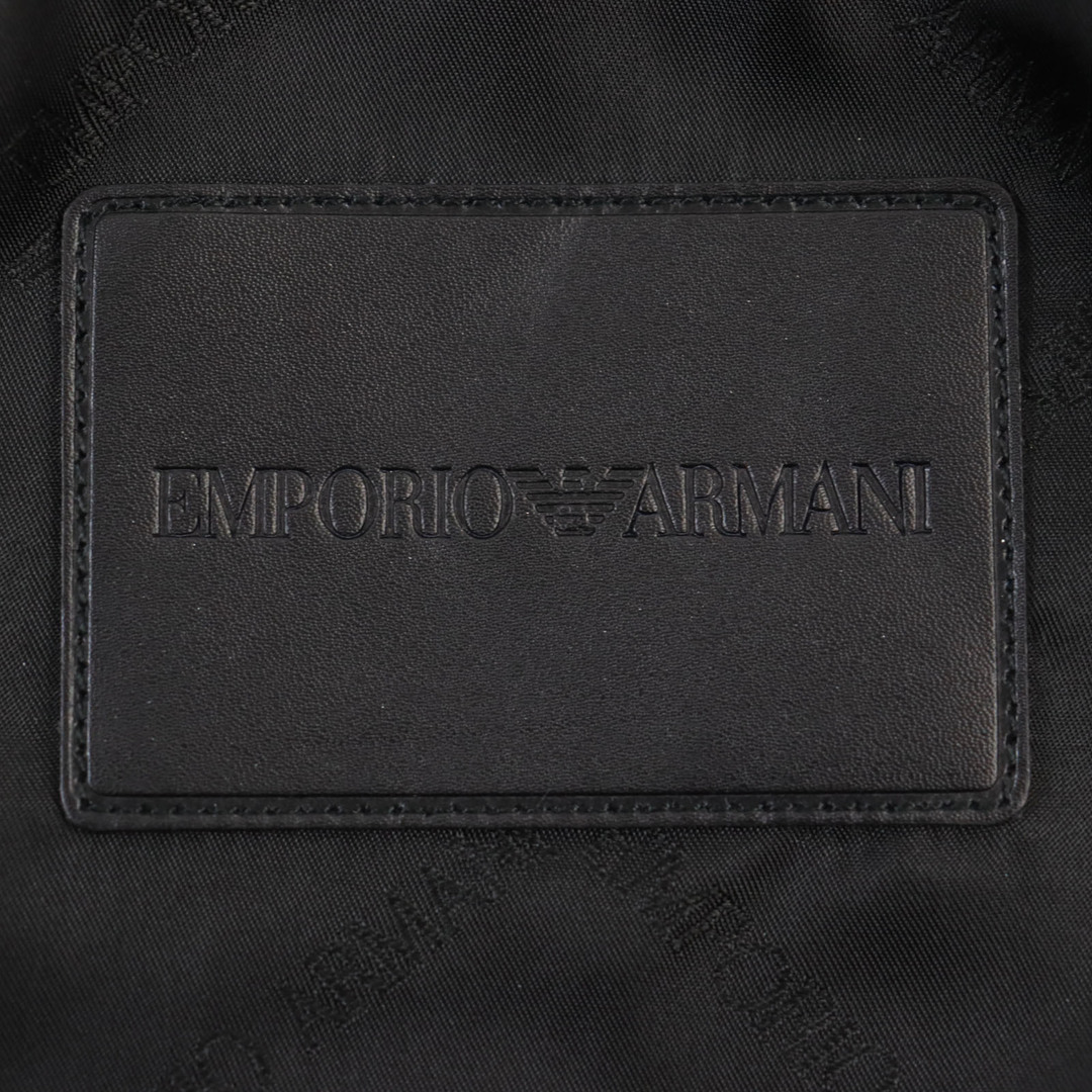 Emporio Armani(エンポリオアルマーニ)の未使用品○EMPORIO ARMANI エンポリオ アルマーニ 2021年製 01R54P 01P54 ロゴパッチ付き オールレザージップパーカー/レザージャケット ブラック 48 ハンガー・ガーメント付き 正規品 メンズ メンズのジャケット/アウター(レザージャケット)の商品写真