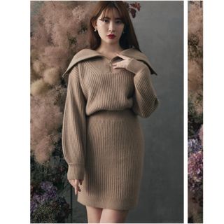 ハーリップトゥ(Her lip to)の【新品タグ付】Half Zip Knit Mini Dress(ミニワンピース)