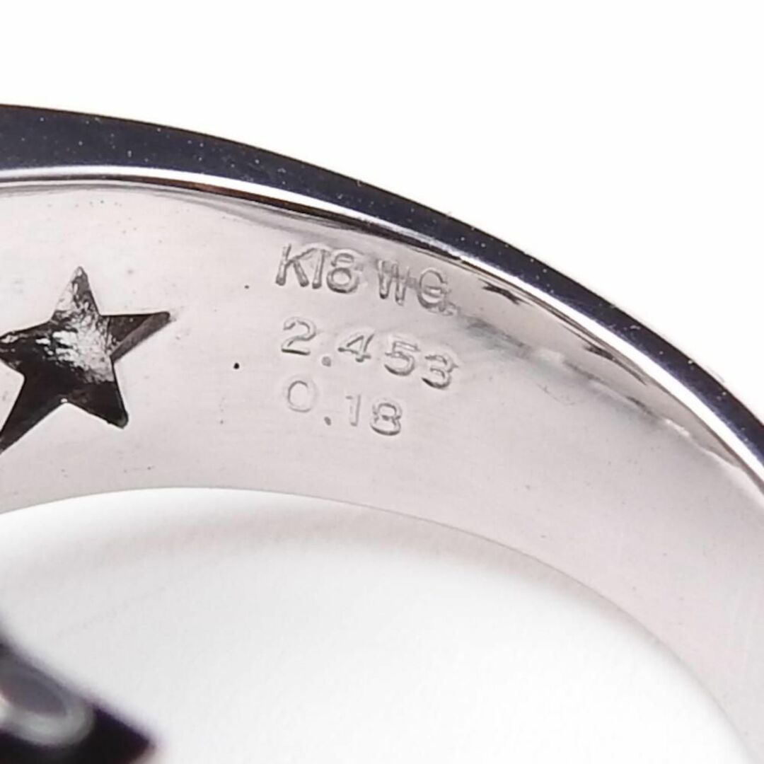 K18WG  ブラックダイヤモンド BD2.453/0.18ct 印台 リング レディースのアクセサリー(リング(指輪))の商品写真