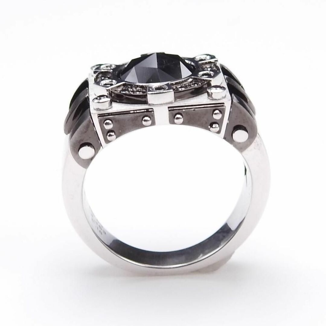K18WG  ブラックダイヤモンド BD2.453/0.18ct 印台 リング レディースのアクセサリー(リング(指輪))の商品写真