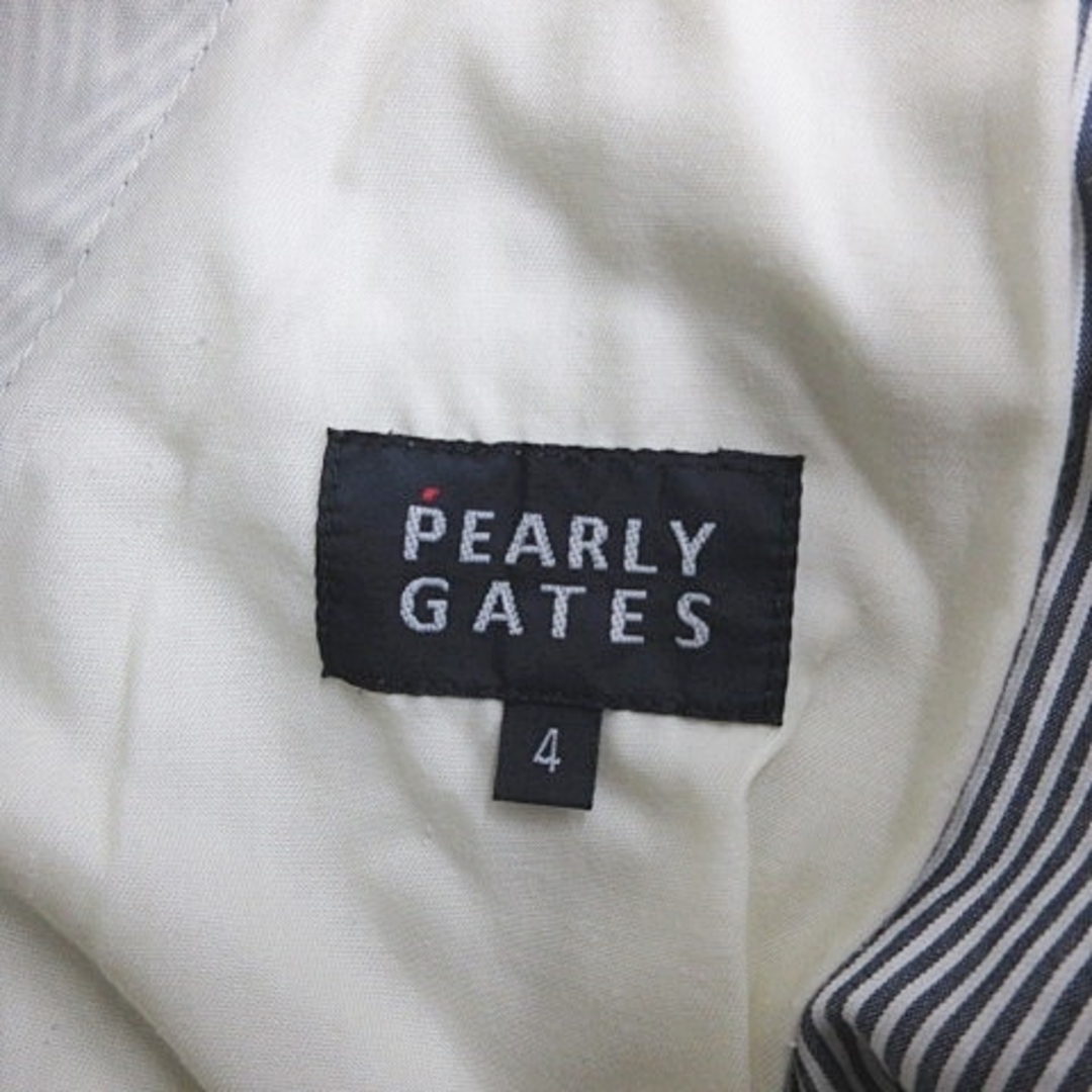 PEARLY GATES(パーリーゲイツ)のパーリーゲイツ ゴルフ パンツ ストライプ 総柄 紺 白 ネイビー ホワイト 4 スポーツ/アウトドアのゴルフ(ウエア)の商品写真