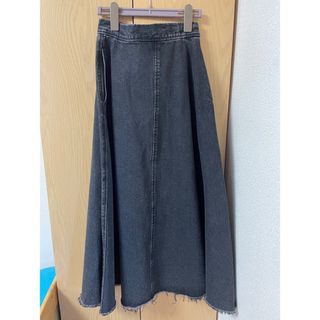 マウジー(moussy)のmoussy フレアデニムスカート　サイズ0(ロングスカート)