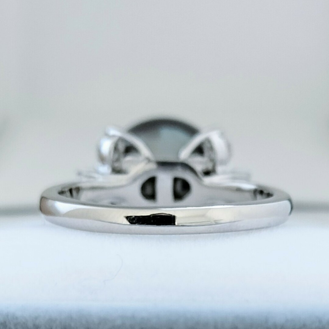 ダイヤモンド×ブラックパール リング Pt900 0.34ct 6.7g レディースのアクセサリー(リング(指輪))の商品写真