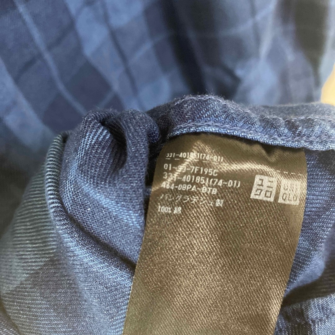 UNIQLO(ユニクロ)の【ユニクロ】ブルーチェックシャツ長袖　Lサイズ メンズのトップス(シャツ)の商品写真