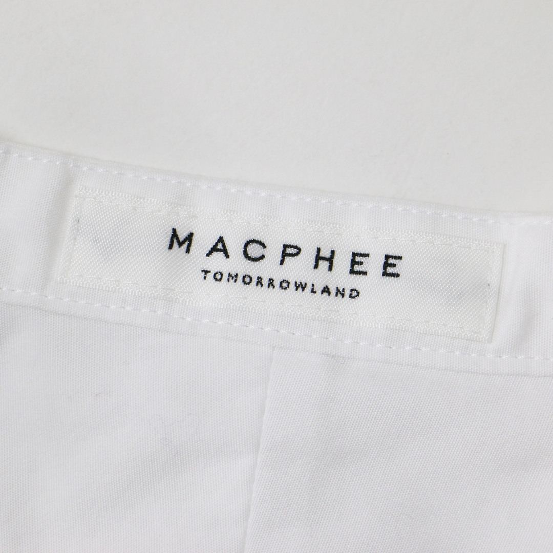 MACPHEE(マカフィー)のMACPHEE マカフィー シャツ ブラウス ホワイト 白 36(9号) チュニック バンドカラー コットン 綿 長袖 トップス カットソー 日本製 大人 きれいめ シンプル 無地 オフィス カジュアル【レディース】【中古】【K4035】 レディースのトップス(シャツ/ブラウス(長袖/七分))の商品写真