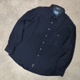 ペンドルトン(PENDLETON)の【PENDLETON】ペンドルトン バージンウールシャツ USA 無地紺(シャツ)