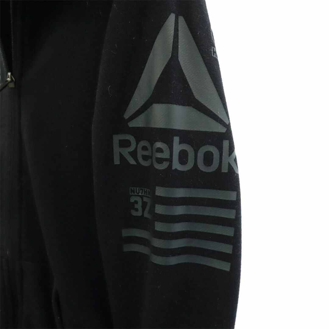 Reebok(リーボック)のリーボック ロゴプリント 長袖 スウェット ジップパーカー S ブラック Reebok ロゴプリント レディース 古着 【240320】 レディースのトップス(パーカー)の商品写真