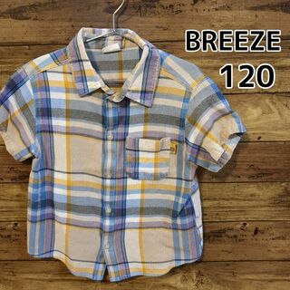 ブリーズ(BREEZE)の【BREEZE】チェック　半袖シャツ　メッシュ　120cm(ブラウス)