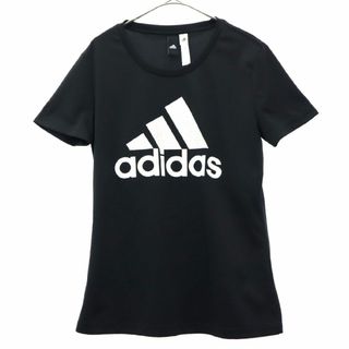 アディダス(adidas)のアディダス ロゴプリント 半袖 Tシャツ OT ブラック adidas スポーツ トレーニング レディース 古着 【240320】 メール便可(Tシャツ(半袖/袖なし))