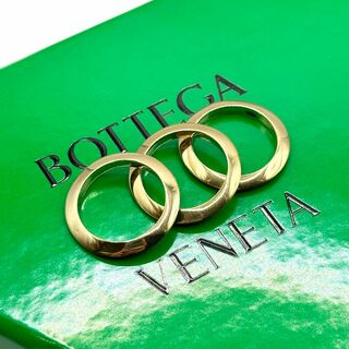 【新品未使用】BOTTEGA VENETA ３連リング ゴールド シルバー