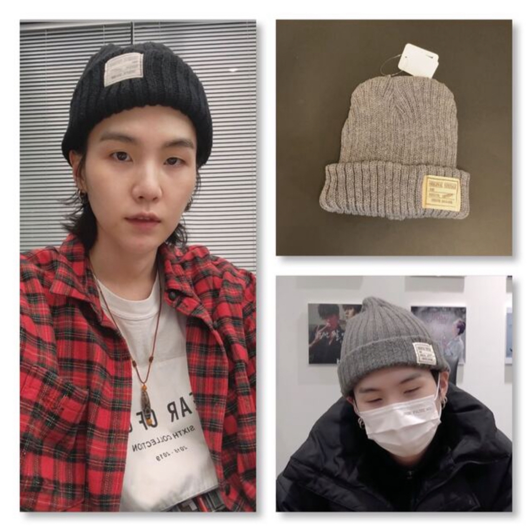 防弾少年団(BTS)(ボウダンショウネンダン)のBTS ユンギ ニット帽 Beanie  GRAY 新品 未使用 SUGA エンタメ/ホビーのCD(K-POP/アジア)の商品写真