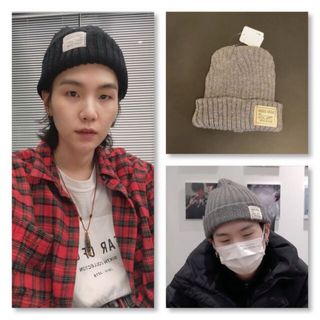 ボウダンショウネンダン(防弾少年団(BTS))のBTS ユンギ ニット帽 Beanie  GRAY 新品 未使用 SUGA(K-POP/アジア)