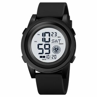 【色: ブラック2】Timever（タイムエバー）デジタル腕時計 メンズ 薄型 (その他)