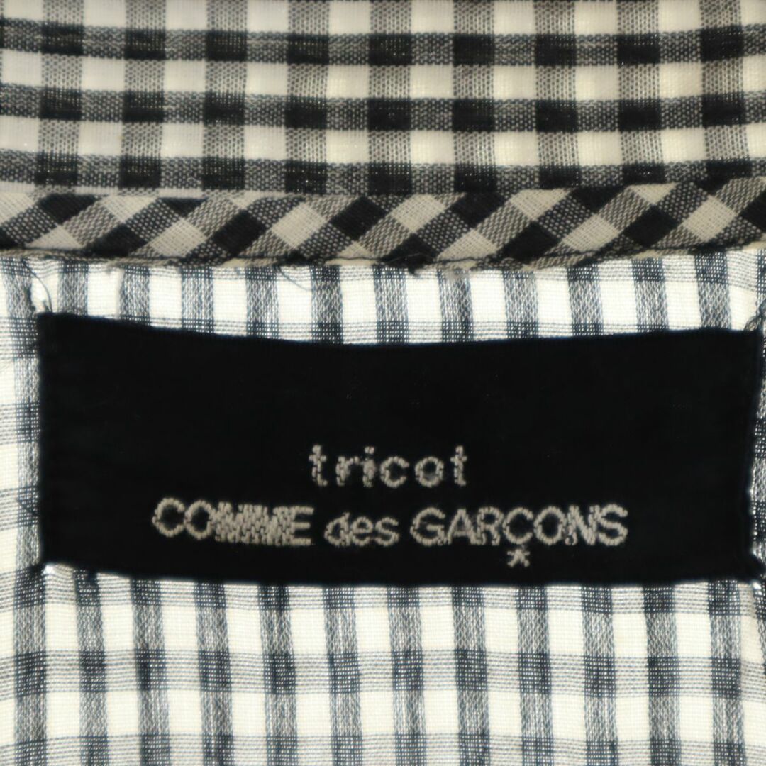 COMME des GARCONS(コムデギャルソン)のコムデギャルソン 80s 1989年 日本製 チェック柄 半袖 シャツ ブラック系 COMME des GARCONS レディース 古着 【240320】 レディースのトップス(シャツ/ブラウス(半袖/袖なし))の商品写真