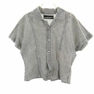 コムデギャルソン(COMME des GARCONS)のコムデギャルソン 80s 1989年 日本製 チェック柄 半袖 シャツ ブラック系 COMME des GARCONS レディース 古着 【240320】(シャツ/ブラウス(半袖/袖なし))