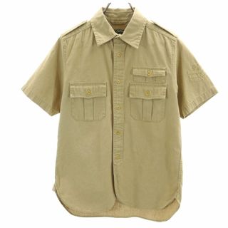 ナイジェルケーボン(Nigel Cabourn)のナイジェルケーボン 半袖 ミリタリーシャツ 44 ブラウン Nigel Cabourn メンズ 古着 【240320】(シャツ)