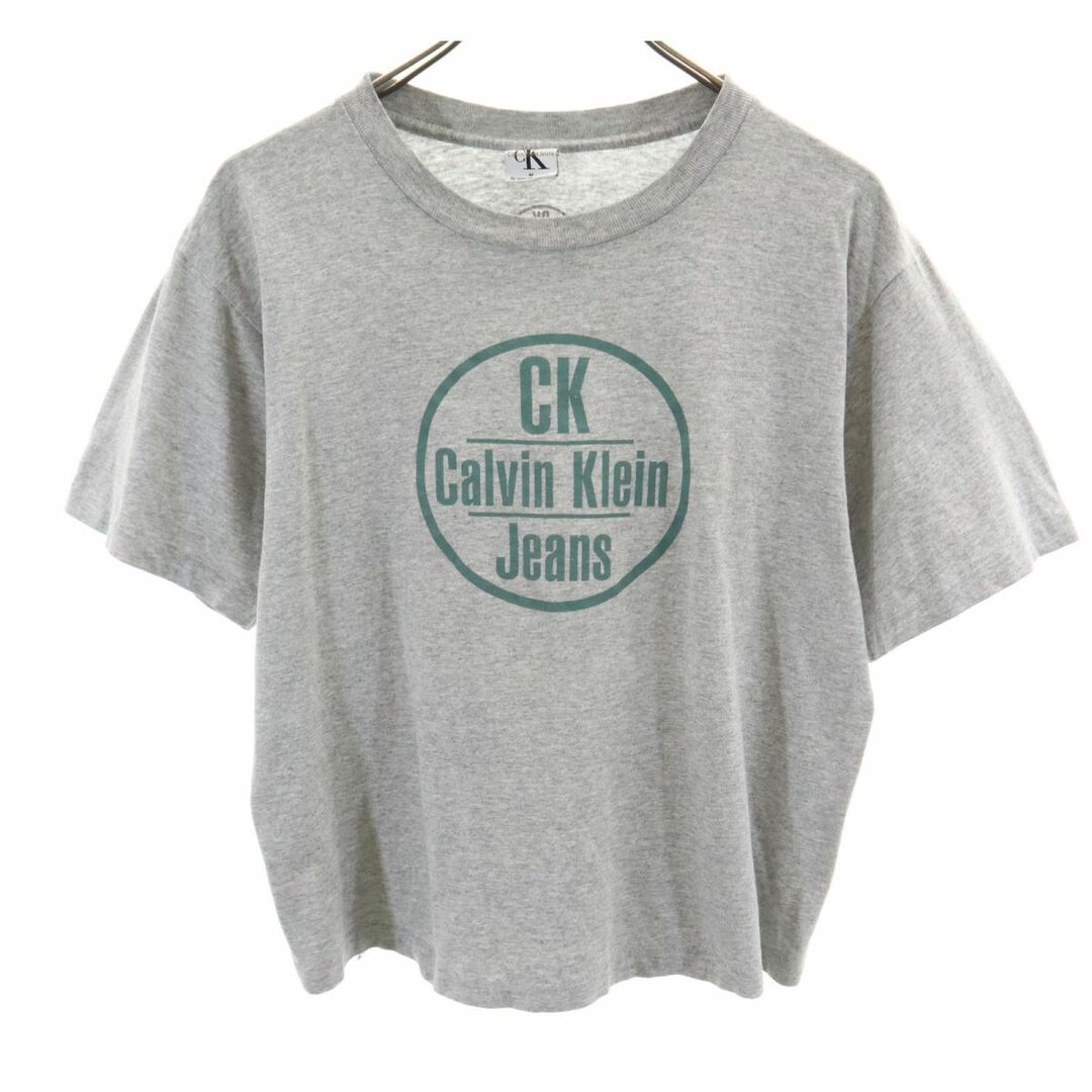 Calvin Klein(カルバンクライン)のカルバンクライン 90s USA製 オールド プリント 半袖 Tシャツ M グレー Calvin Klein Jeans レディース 古着 【240320】 メール便可 レディースのトップス(Tシャツ(半袖/袖なし))の商品写真