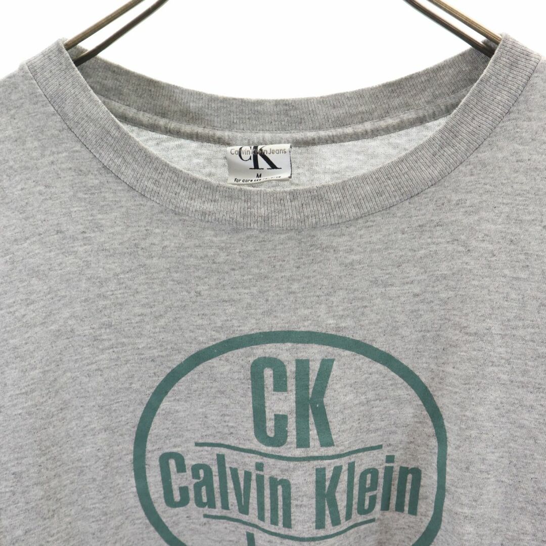 Calvin Klein(カルバンクライン)のカルバンクライン 90s USA製 オールド プリント 半袖 Tシャツ M グレー Calvin Klein Jeans レディース 古着 【240320】 メール便可 レディースのトップス(Tシャツ(半袖/袖なし))の商品写真