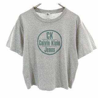 カルバンクライン 90s USA製 オールド プリント 半袖 Tシャツ M グレー Calvin Klein Jeans レディース 古着 【240320】 メール便可