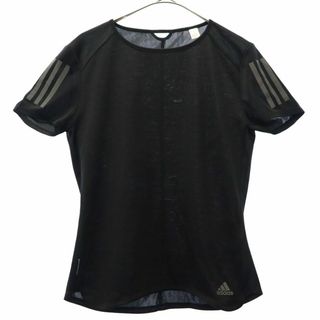 アディダス(adidas)のアディダス ロゴプリント トレーニング 半袖 Tシャツ M ブラック adidas Climacool スポーツ フィットネス レディース 古着 【240320】 メール便可(トレーニング用品)