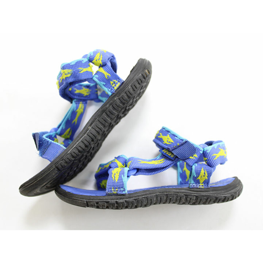 Teva(テバ)の▲テバ/Teva▲14.5cm位 サンダル/シューズ/靴 青系 サメ柄 水遊び 海水浴 川遊び プール アウトドア【中古】子供 キッズ kids 男の子 夏 815032 shoes キッズ/ベビー/マタニティのキッズ靴/シューズ(15cm~)(サンダル)の商品写真