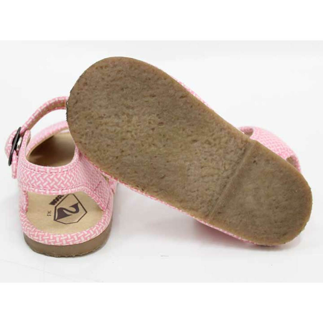 ◇ズーム/ZOOM◇14.5cm サンダル/シューズ/靴 ピンク×白【中古】子供 キッズ kids 女の子 夏 015032 shoes キッズ/ベビー/マタニティのキッズ靴/シューズ(15cm~)(サンダル)の商品写真