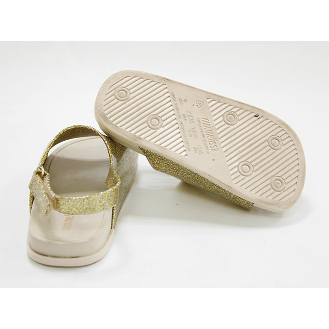 melissa(メリッサ)の▲メリッサ/mini melissa▲15.5cm ラバーサンダル/シューズ/靴 ゴールド 水遊び 川遊び 海水浴 プール アウトドア【中古】子供 キッズ kids 女の子 夏 425032 shoes キッズ/ベビー/マタニティのキッズ靴/シューズ(15cm~)(サンダル)の商品写真