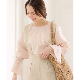 フラワー(flower)の2way juicy puff blouse ジューシーパフブラウス　(ピンク)(シャツ/ブラウス(長袖/七分))