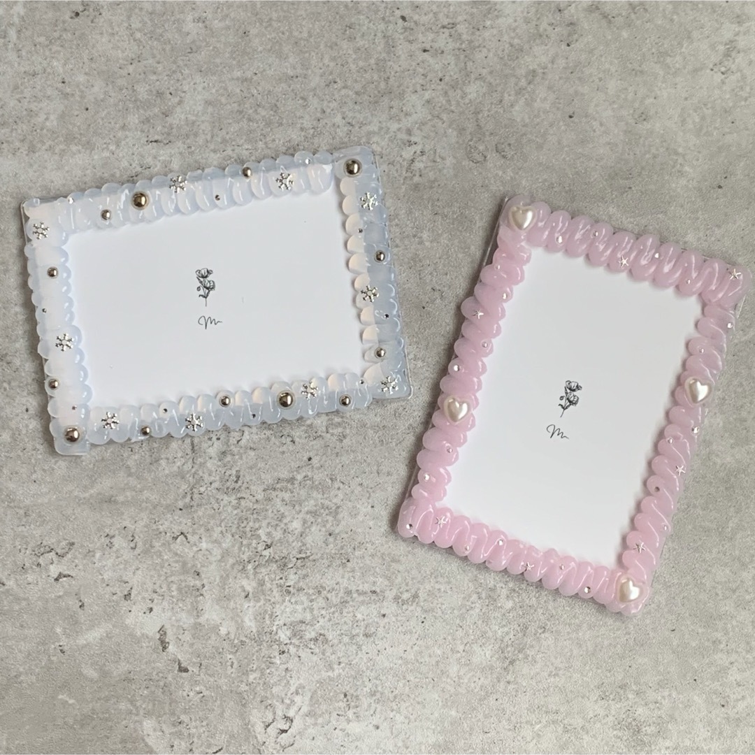 【B7トレカ】硬質ケース　ホイップデコ　sakura pink / pearl ハンドメイドのハンドメイド その他(その他)の商品写真