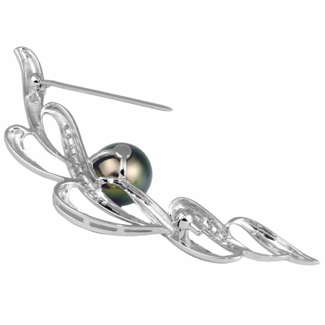 MIKIMOTO(ミキモト)のミキモト MIKIMOTO ブローチ ダイヤモンド K18WG ブラックパール 11.0mm レディース【中古】 ハンドメイドのアクセサリー(コサージュ/ブローチ)の商品写真