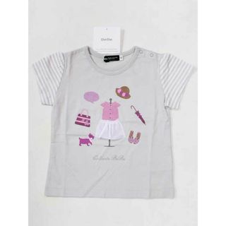 新品 未使用品☆ベベ/BeBe☆90cm 半袖カットソー/半袖Tシャツ グレー 子供服 キッズ kids ベビー服 baby 女の子 夏 036032 tops(Ｔシャツ)