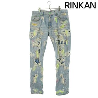 エンドレスデニム Endless Denim  Embroidered and Distressed Denim Jeans エンブロイダリークラッシュリペアデニムパンツ メンズ 36(デニム/ジーンズ)