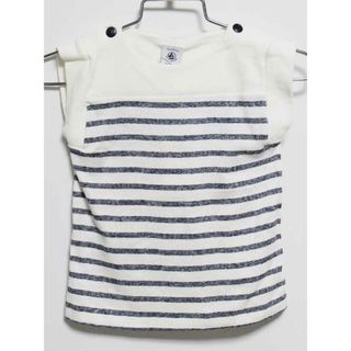 プチバトー(PETIT BATEAU)の新品 未使用品‡プチバトー/PETIT BATEAU‡74cm 半袖Tシャツ/半袖カットソー/ノースリーブ/カットソー/袖なし 白×紺 子供服 キッズ kids ベビー服 baby 女の子 夏 206032 tops(Ｔシャツ)