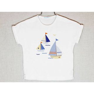 ファミリア(familiar)の[ファミリア/familiar]80cm 半袖カットソー/半袖Tシャツ 白×紺系【中古】子供服 キッズ kids ベビー服 baby 男の子 女の子 夏 615032 tops(Ｔシャツ)