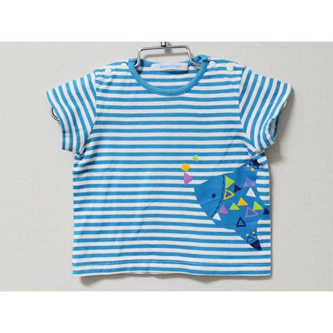 familiar(ファミリア)の《ファミリア/familiar》70cm 半袖Tシャツ/半袖カットソー 水色×白【中古】子供服 キッズ kids 男の子 夏 615032 tops キッズ/ベビー/マタニティのベビー服(~85cm)(Ｔシャツ)の商品写真