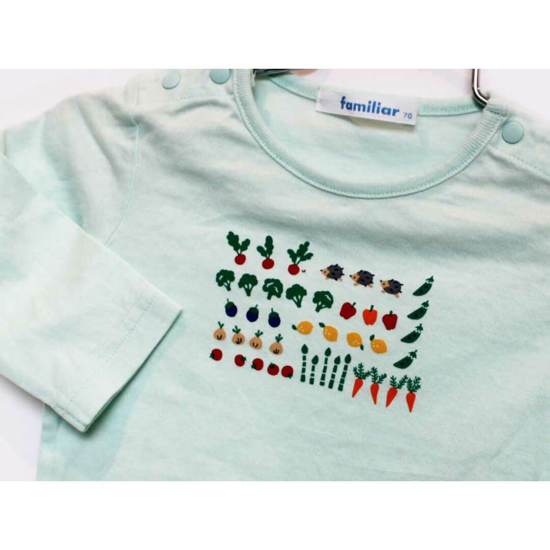 familiar(ファミリア)の【春物 新入荷!】[ファミリア/familiar]70cm 長袖カットソー/長袖Tシャツ/ロンT ブルー【中古】子供服 キッズ kids ベビー服 baby 男の子 女の子 春 tops 803042 キッズ/ベビー/マタニティのベビー服(~85cm)(Ｔシャツ)の商品写真