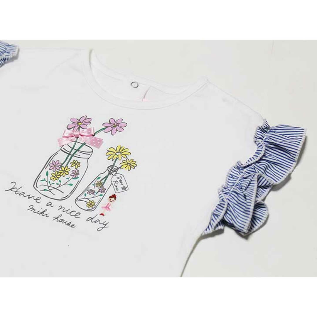 mikihouse(ミキハウス)の‡ミキハウス/mikihouse‡90cm 半袖Tシャツ/半袖カットソー 白系【中古】子供服 キッズ kids ベビー服 baby 女の子 夏 524032 tops キッズ/ベビー/マタニティのベビー服(~85cm)(Ｔシャツ)の商品写真