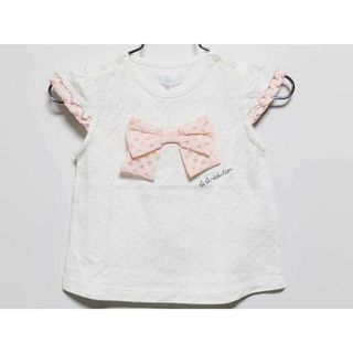 新品 未使用品‡ベベ/bebe‡70cm-80cm 半袖Tシャツ/半袖カットソー 白×ピンク 子供服 キッズ kids ベビー服 baby 女の子 夏 326032 tops(Ｔシャツ)