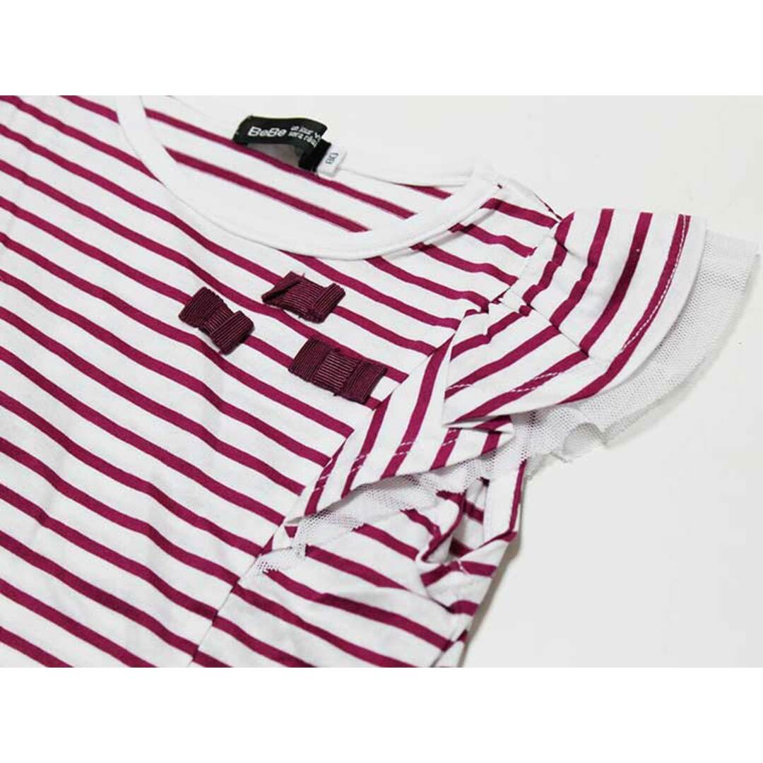 ‡ベベ/BeBe‡80cm 半袖Tシャツ/半袖カットソー/ノースリーブカットソー 白×赤紫【中古】子供服 キッズ kids ベビー服 baby 女の子 夏 326032 tops キッズ/ベビー/マタニティのベビー服(~85cm)(Ｔシャツ)の商品写真