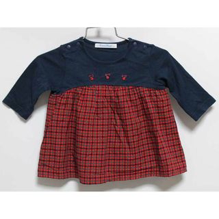 【春物 新入荷!】‡ファミリア/familiar‡70cm 長袖カットソー/チュニック 紺×赤【中古】子供服 キッズ kids ベビー服 baby 女の子 春秋 tops 803042