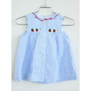 ファミリア(familiar)の†ファミリア/familiar†90cm ノースリーブチュニック 白×青【中古】子供服 キッズ kids ベビー服 baby 女の子 夏 036032 tops(Ｔシャツ)