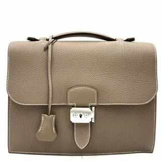 エルメス(Hermes)の【在庫一掃】HERMES エルメス ビジネスバッグ サックアデペッシュ27 ハンドバッグ ブリーフケース 男女兼用 ベージュ かばん 鞄 □O刻印 トゴ    エトゥープ シルバー金具 ユニセックス 美品 2011年【中古品】(その他)