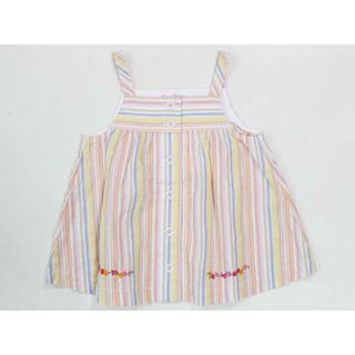 ファミリア(familiar)の☆ファミリア/familiar☆70cm ノースリーブブラウス 白×ピンク 【中古】子供服 キッズ kids ベビー服 baby 女の子 夏 036032 tops(シャツ/カットソー)