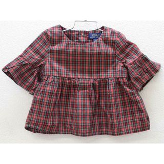 ラルフローレン(Ralph Lauren)の▽ラルフローレン/Ralph Lauren▽90cm 半袖ブラウス 赤×グリーン系【中古】子供服 キッズ kids ベビー服 baby 女の子 夏 215032 tops(シャツ/カットソー)