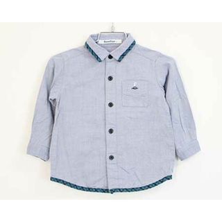 ファミリア(familiar)の【春物 新入荷!】〓ファミリア/familiar〓90cm 長袖シャツ 青×紺 【中古】子供服 キッズ kids ベビー baby  男の子 春秋 tops 803042(シャツ/カットソー)