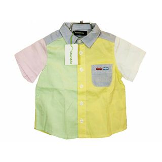 新品 未使用品[クレードスコープ/kladskap]90cm 半袖シャツ 黄色×マルチカラー 子供服 キッズ kids ベビー服 baby 男の子 夏 024032 tops